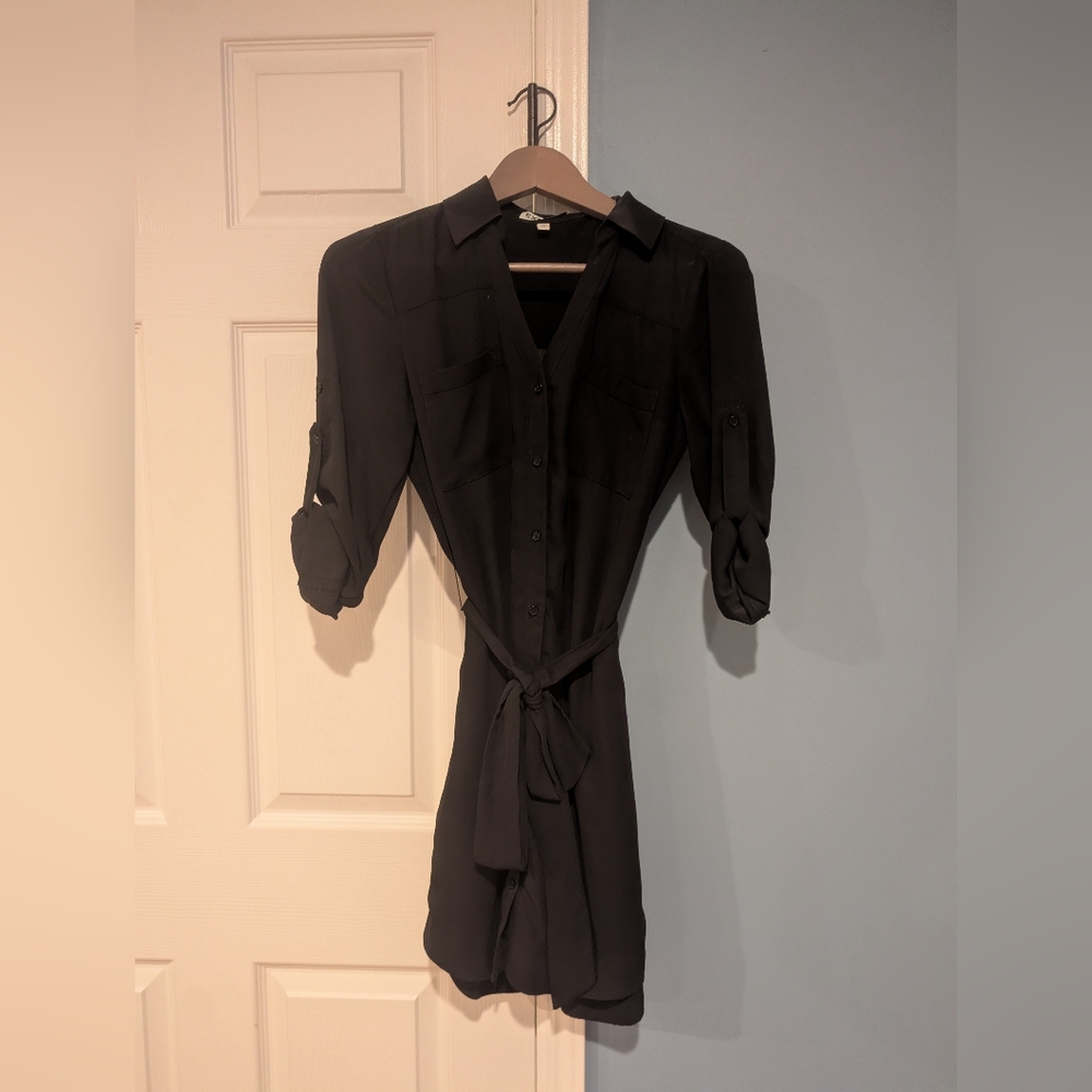 Express Black Portofino Shirt Dress